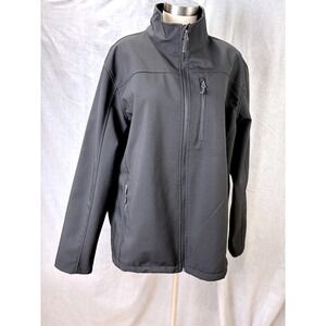 Swiss Tech Softshell Jacket XL Black Zip Front Pockets Fleece Lined
